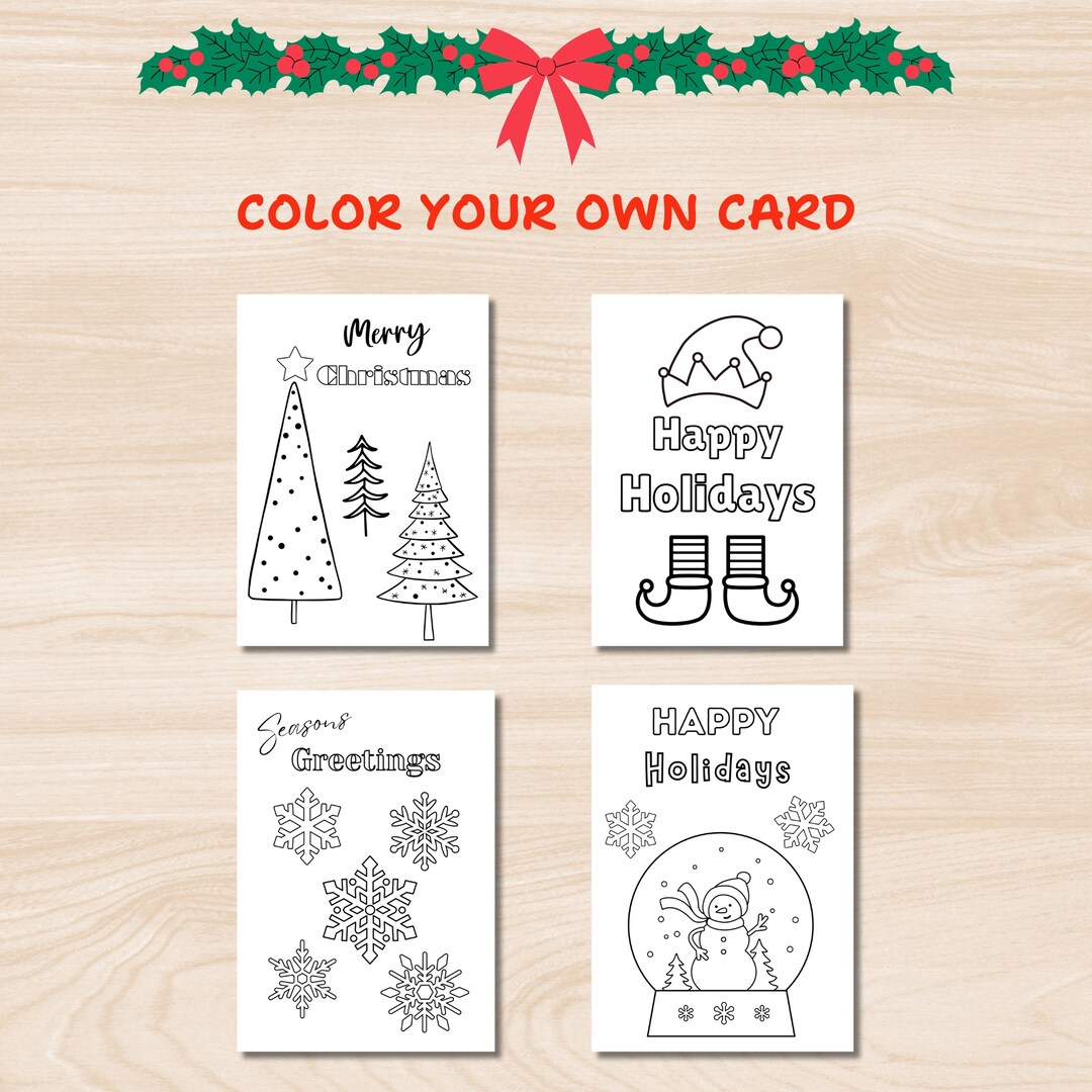 392445114071632 color your own christmas card, variety pack, kids crafts, coloring